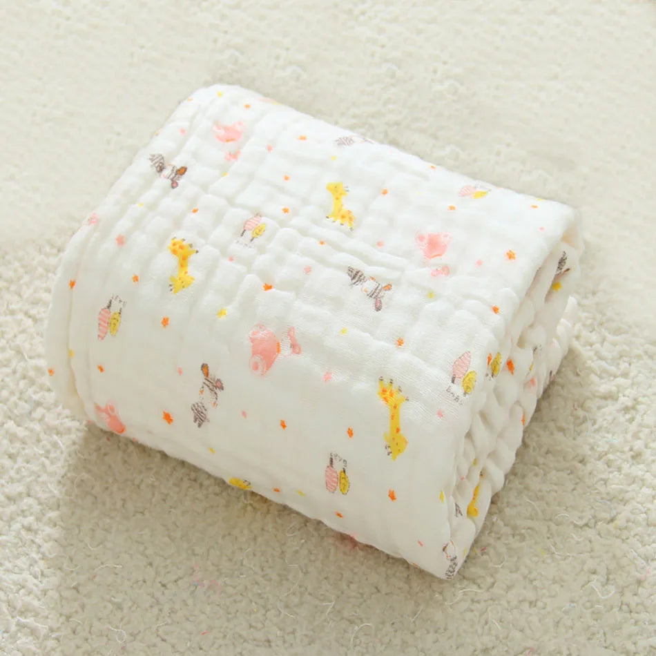 6 Layer Cotton Muslin Baby Blankets Thick Soft and Breathable Designed for Newborns Comfortable in Air Conditioned Environments
