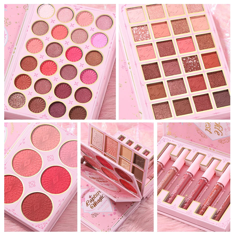 5 Layers All In One Makeup Book Palette,48 Eyeshadow+6 Blush+Contour Highlight Brow Pomade+6 Lipstick Full Face Makeup Kit