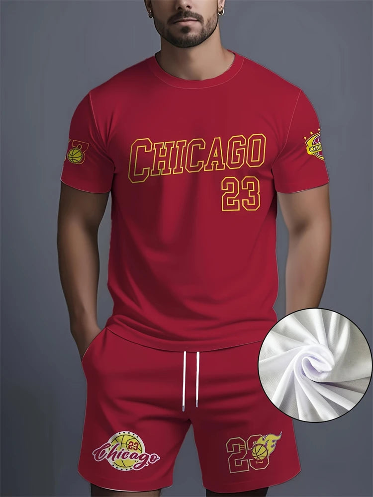 2026 New 3D Printed Skull Men's Casual Short-sleeved Top And Shorts, Daily Simple And Casual Versatile Men's 2pcs Set 2XS-6XL