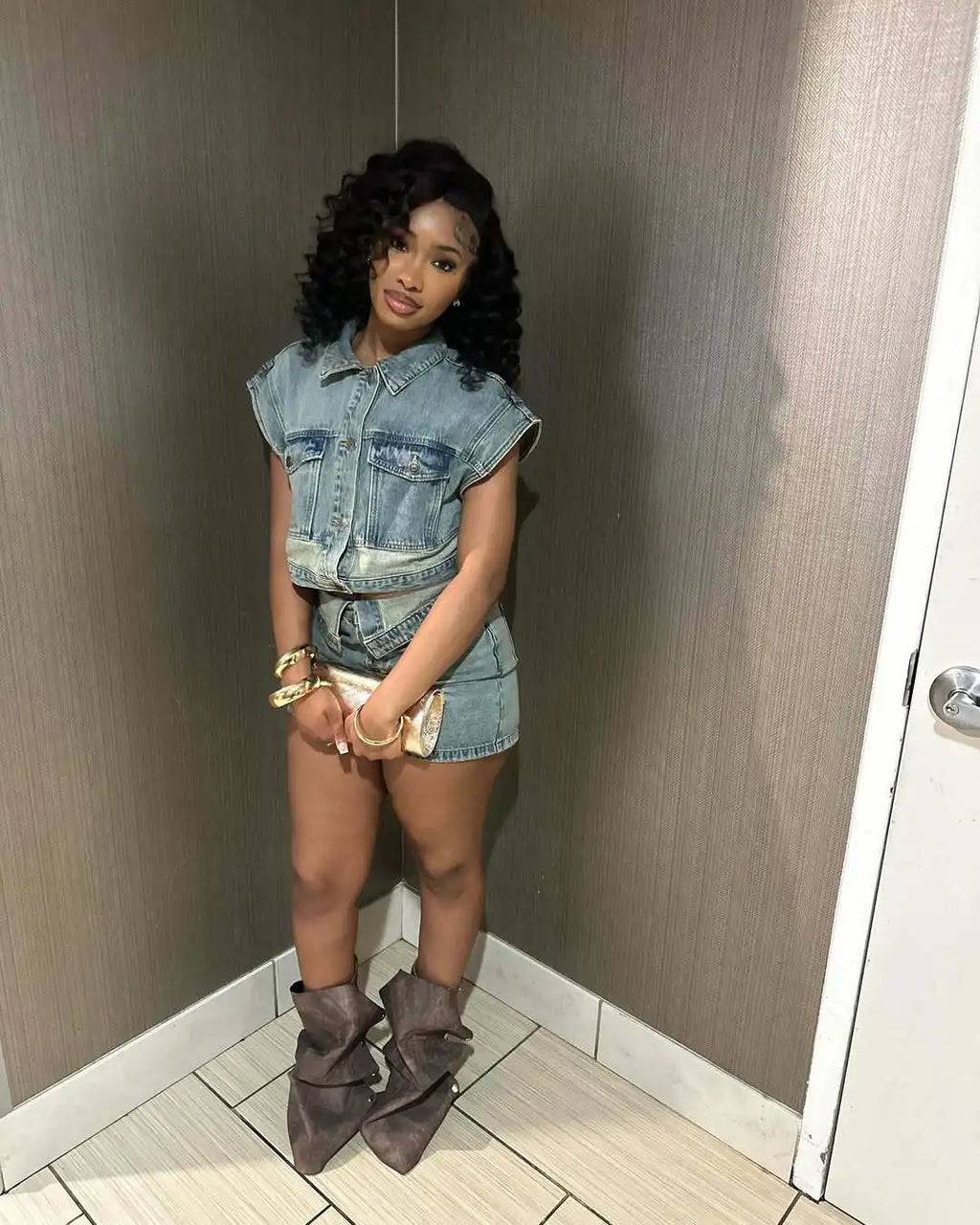 Shorts Sets Women Denim 2 Piece Suit Top Jeans Ensemble Summer 2025 Single Breasted Turn Down Collar Short Pants Vintage Outfits