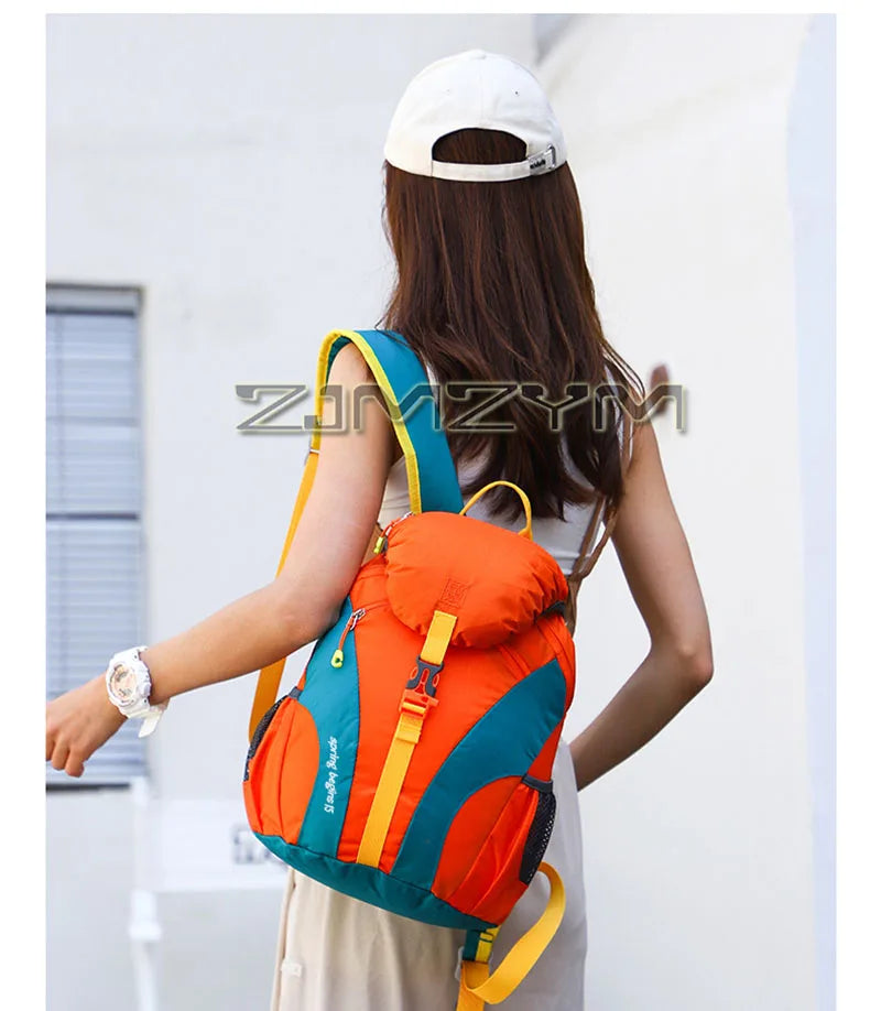 15L Waterproof Outdoor Hiking Bag Large Capacity Anti-theft Double Zipper Hiking Sports Backpack Spring Outing Bag