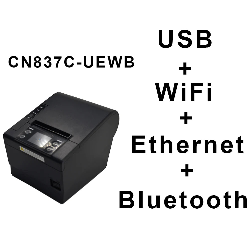 80mm POS Thermal Receipt Printer with Auto Cutter Wireless Bluetooth MQTT Cloud Bill Printing Machine