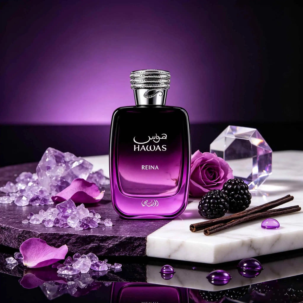 awas Reina Eau de Parfum for women 100ml, Oriental FruityFloral Musk Scent,Luxury Long‑Lasting Arabian Perfume.