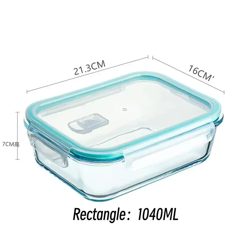 Glass Lunch Bento Box for Adults, Food Storage Containers with Lids Microwave & Dishwasher Safe Meal Prep Container for Office
