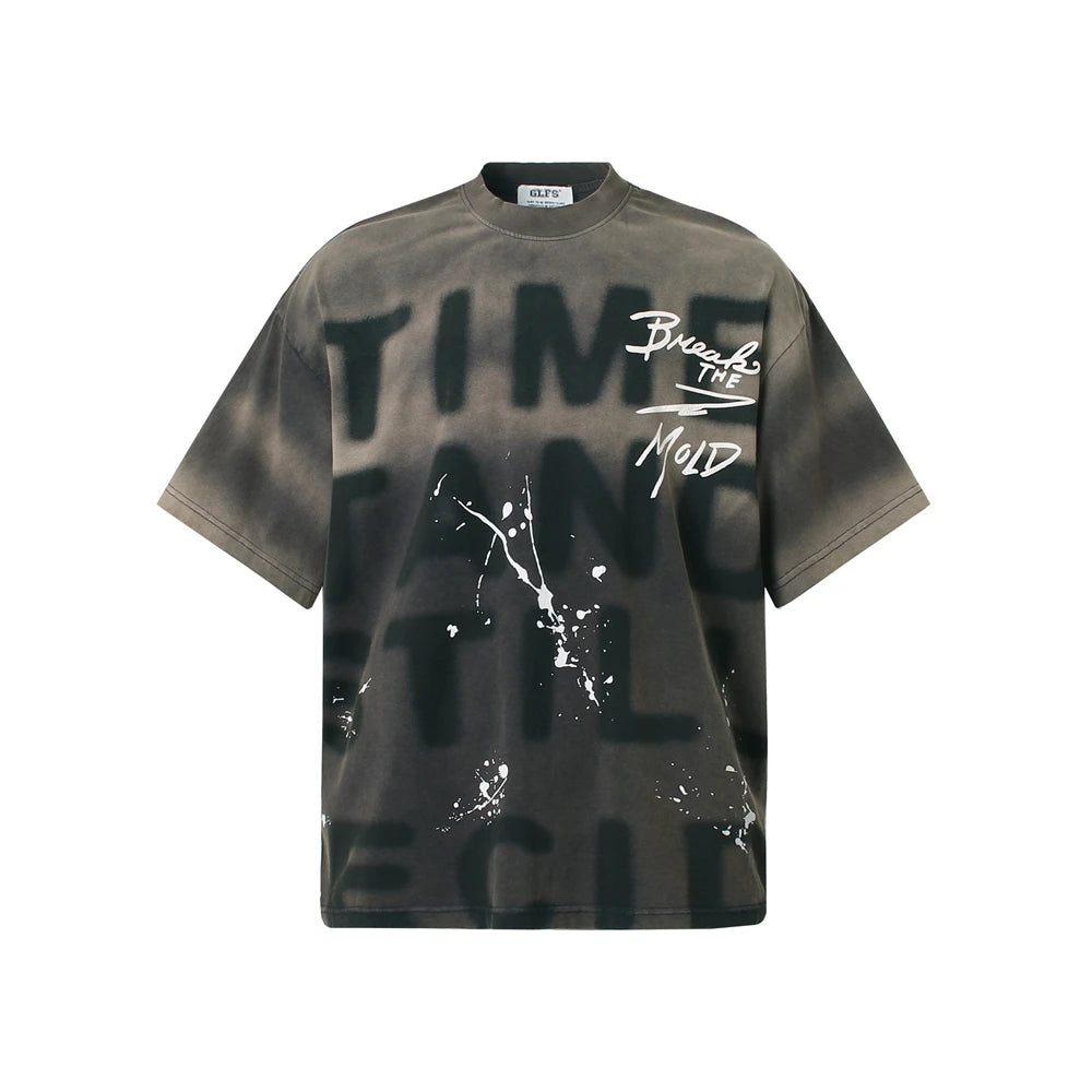 Hip Hop T-Shirt Men Streetwear 2025 Letter Graffiti Tie Dye T Shirt Harajuku Cotton Unisex Tops Tees Y2K Clothing