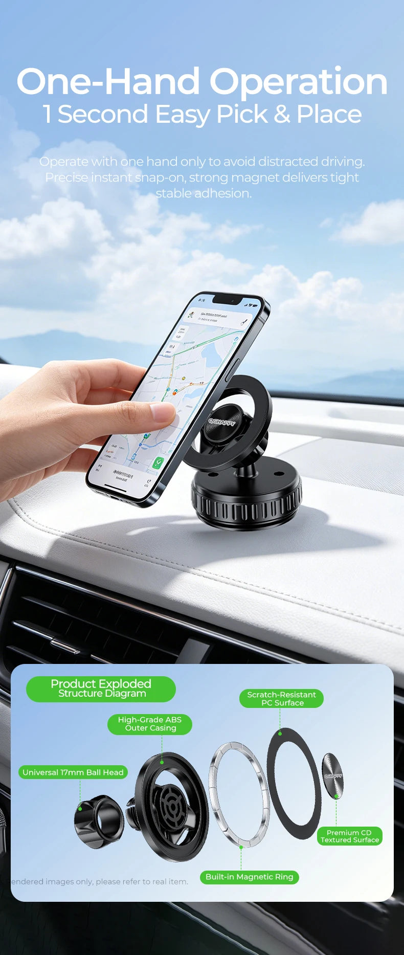 For MagSafe Magnetic Car Phone Holder Accessories Magnet Base for 17mm Ball Head Car Mobile Cellphone Stand Mount GPS Brackets