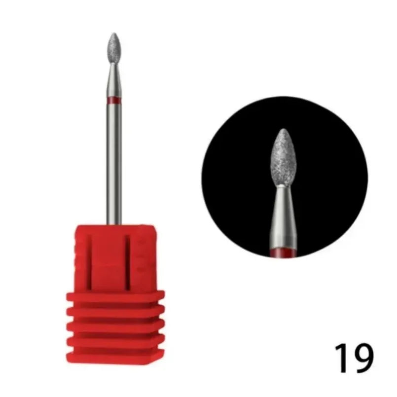 Flame Cone Cuticle Clean Nail Drill Bit 3/32'', Professional Safety Carbide Diamond Nail Bit Nail Cleaner for Cuticle Dead Skin