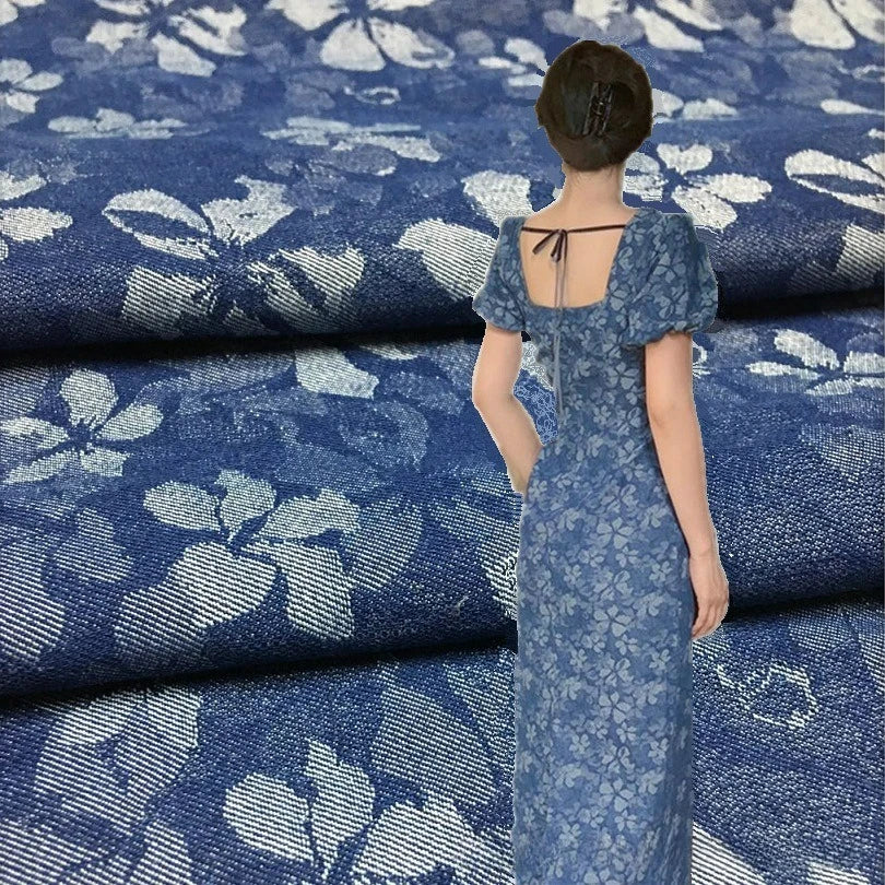 Elastic Jacquard Water Washed Denim Fabric High-end Skirts Outerwear Pants Clothing Diy Sewing Fabric