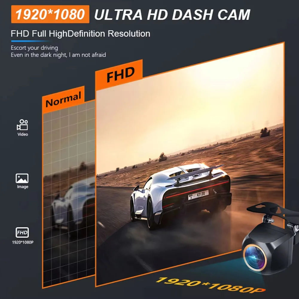 AHD 1920x1080P Car Rear View Camera 200° for Fisheye Golden Lens Full HDR Night Vision Vehicle Back Car Reversing Front Camera