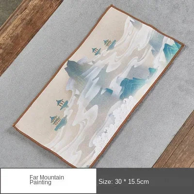 Suede Tea Towel Household Zen Tea Table Tea Cloth High-Grade Absorbent Clay Tea Mat Kung Fu Tea Tea Napkin Tea accessories