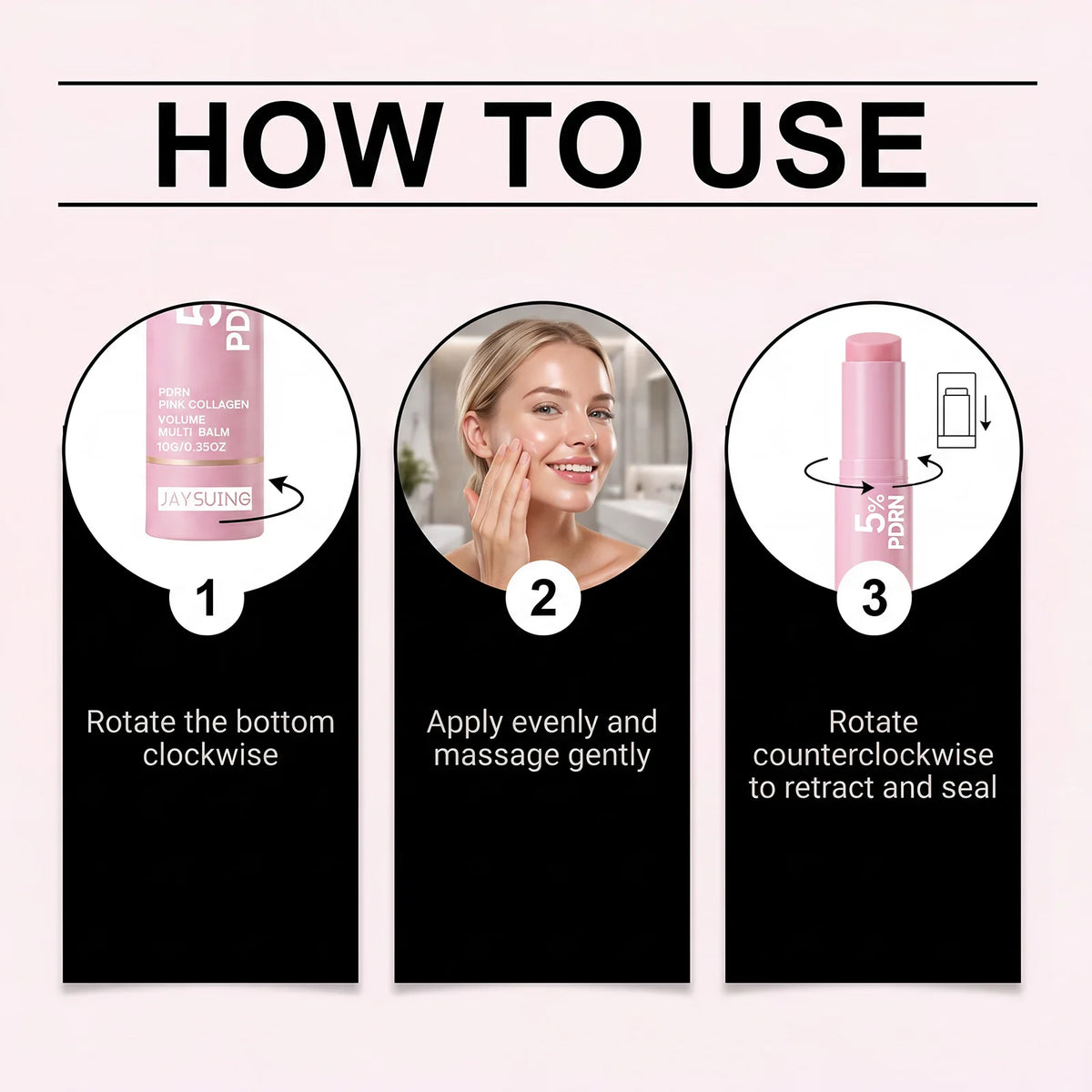 2026 New PDRN Pink Collagen Multi Balm Stick Volume Firming Anti Aging Smooth Fine Lines Eye Neck Forehead Smile Lines Face Care