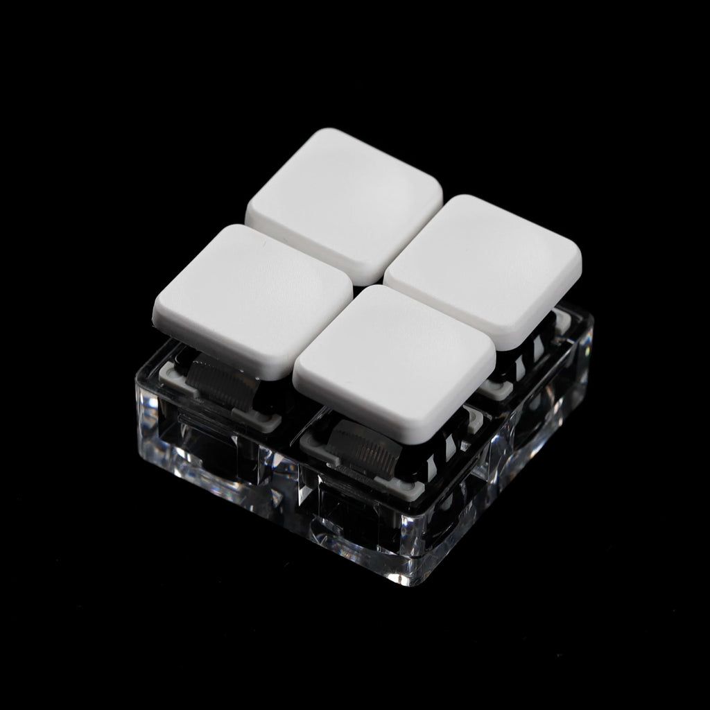 YMDK Square Round 1u Low Profile Blank Black White Keycaps PBT Material DIY for 1350 Switches Mechanical Keyboard