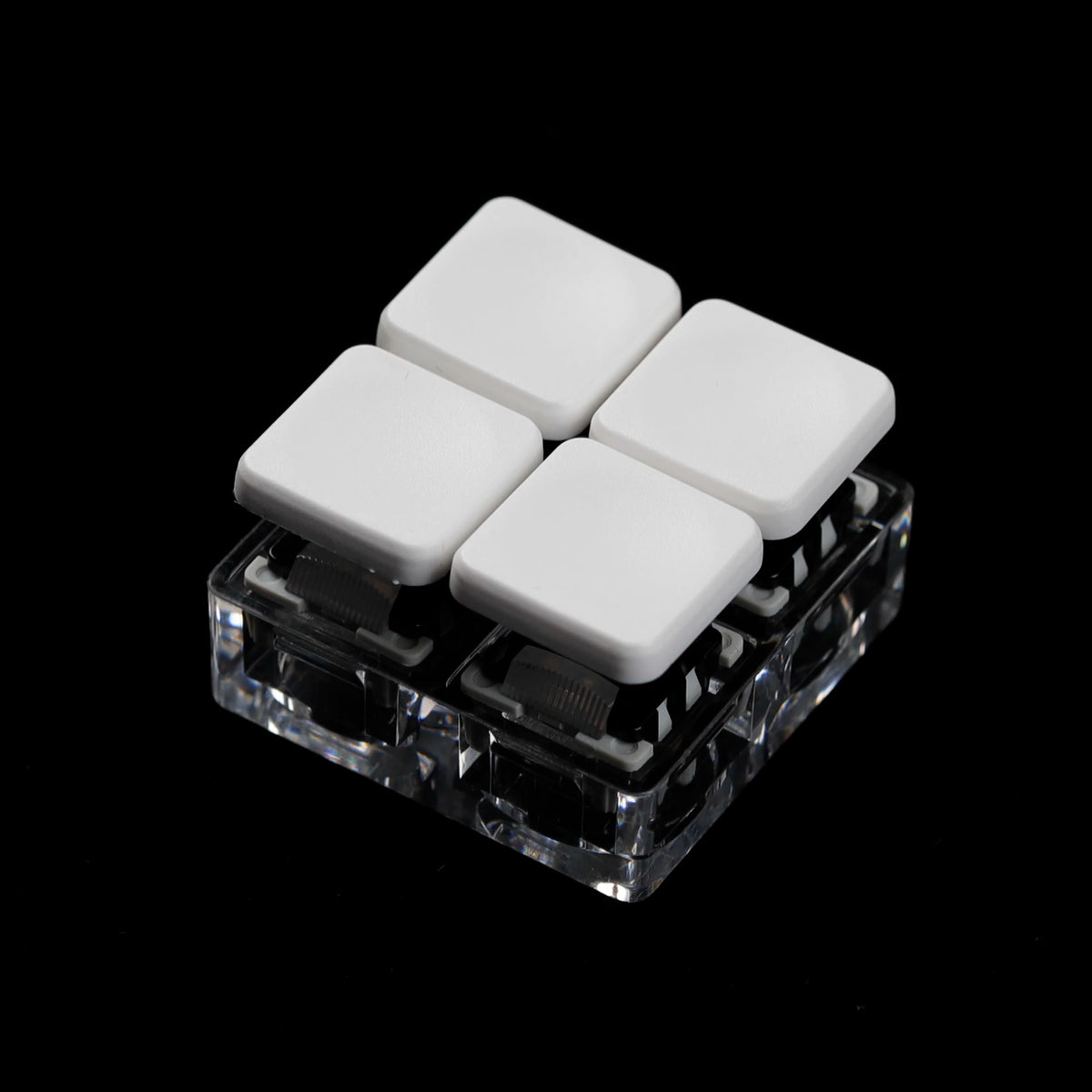 YMDK Square Round 1u Low Profile Blank Black White Keycaps PBT Material DIY for 1350 Switches Mechanical Keyboard