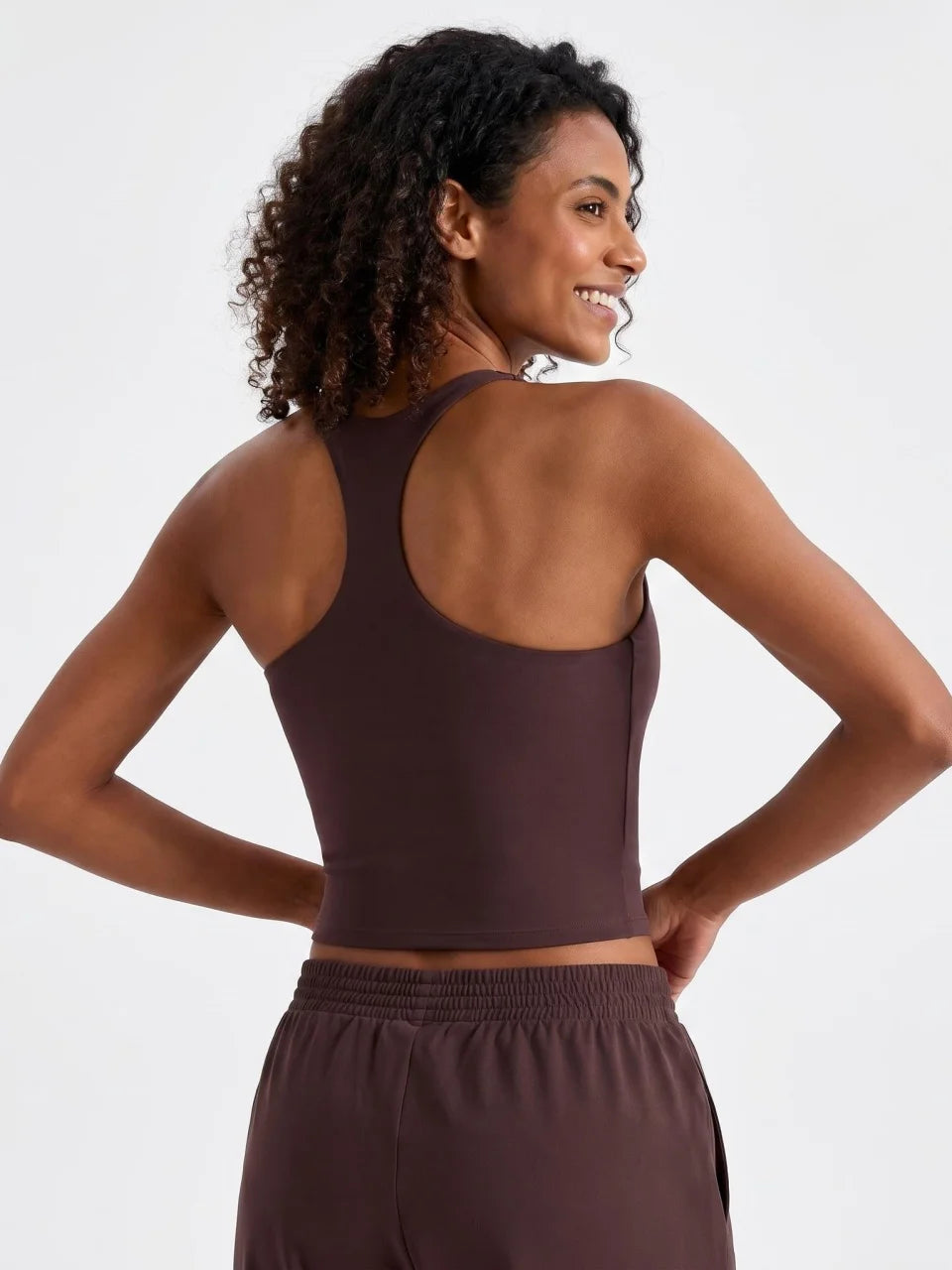 Longline Yoga Tank Top with Built in Bra Women Quick Dry Gym Camisole Workout Shirts Soft Slim Fit Sports Vest Athleisure