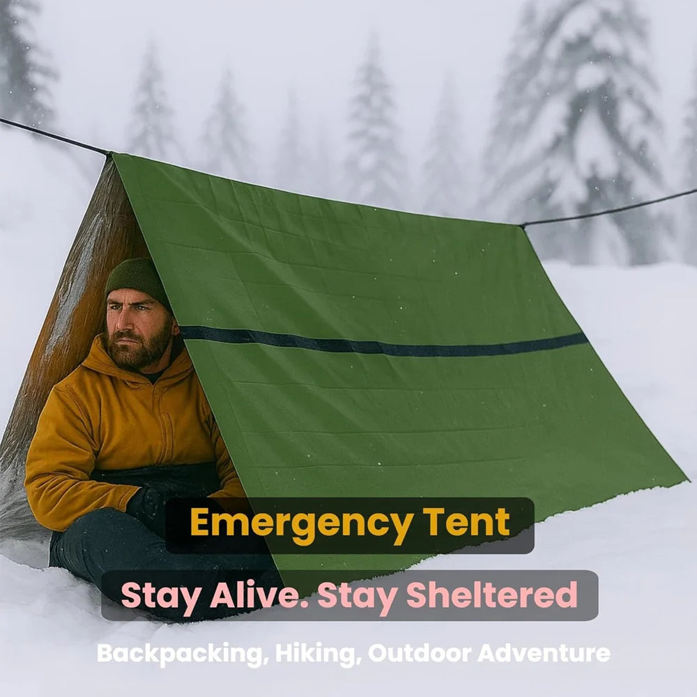 2-Person Emergency Tent Waterproof Camping Travel Pergola Family Campaign House Tourist Tents Cool Gear Equipment Coat