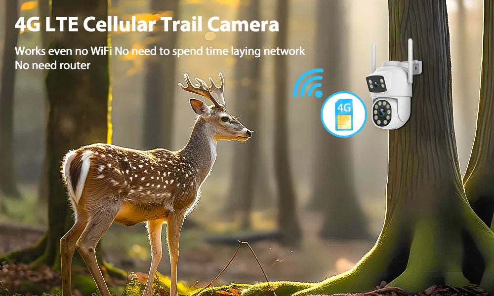 6MP Dual-Lens PTZ Camera Outdoor - WiFi 6/AI Tracking 2-Way Audio IP66 Waterproof CCTV Security System with P2P O-kam Pro