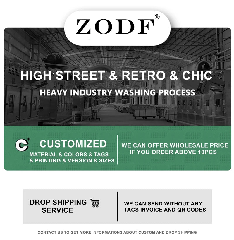ZODF 2025 Autumn Men Heavy Weight 480gsm Hoodies Unisex Retro Washed Terry Cotton Distressed Hooded Coats HY1110