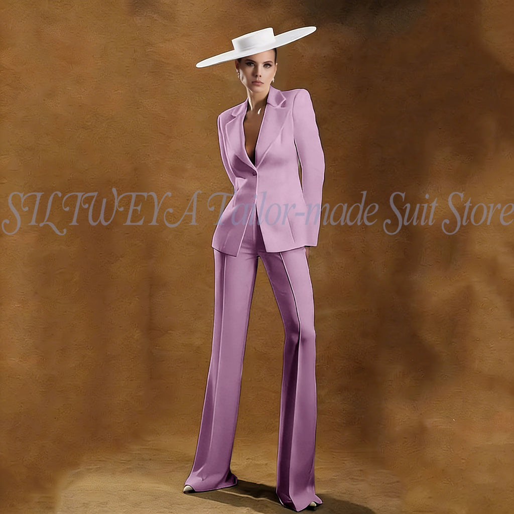 Ladies White Tailored Blazer Trousers Set Workplace Business Occasion Formal Attire 2026 Women Fashion Chic Office Commute Suit