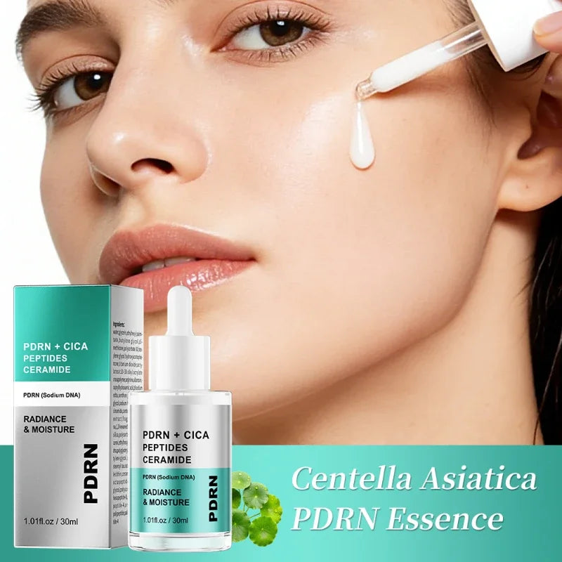 Korean Salmon PDRN & Copper Peptide Face Serum,Centella Asiatica Hydrating Repair Essence, Lightweight Glow Moisturizer All Skin