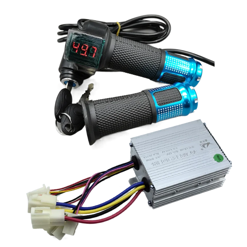 Electric Bike Bicycle Scooter Accessories Motor Brushed Controller & Throttle Twist Grip 12V 24V 36V 48V 250W 350W 500W 1000W