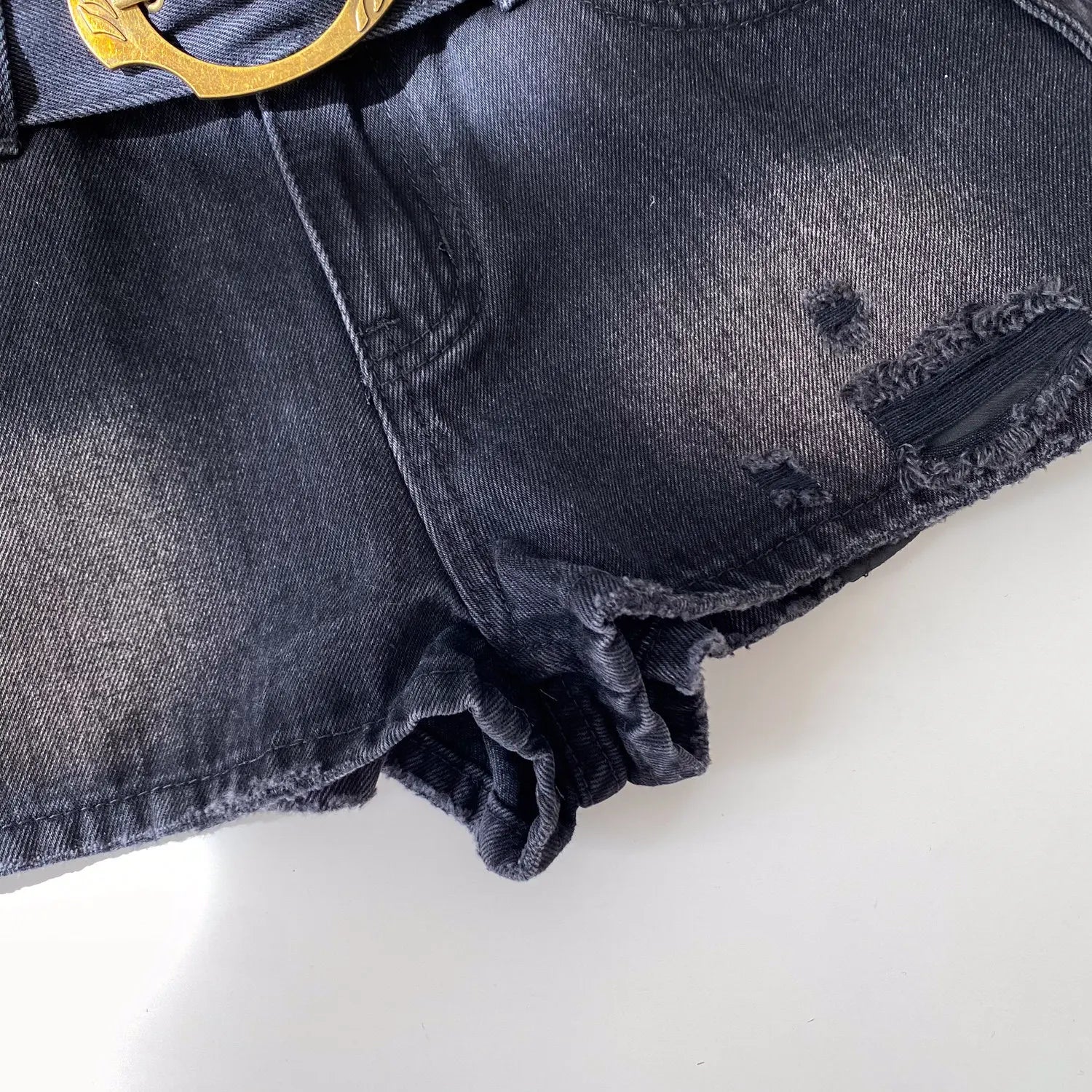 American Retro High Waist Denim Shorts Women Summer Ripped Mini Hot Girl Style Street Fashion Versatile Daily Casual Jeans Women