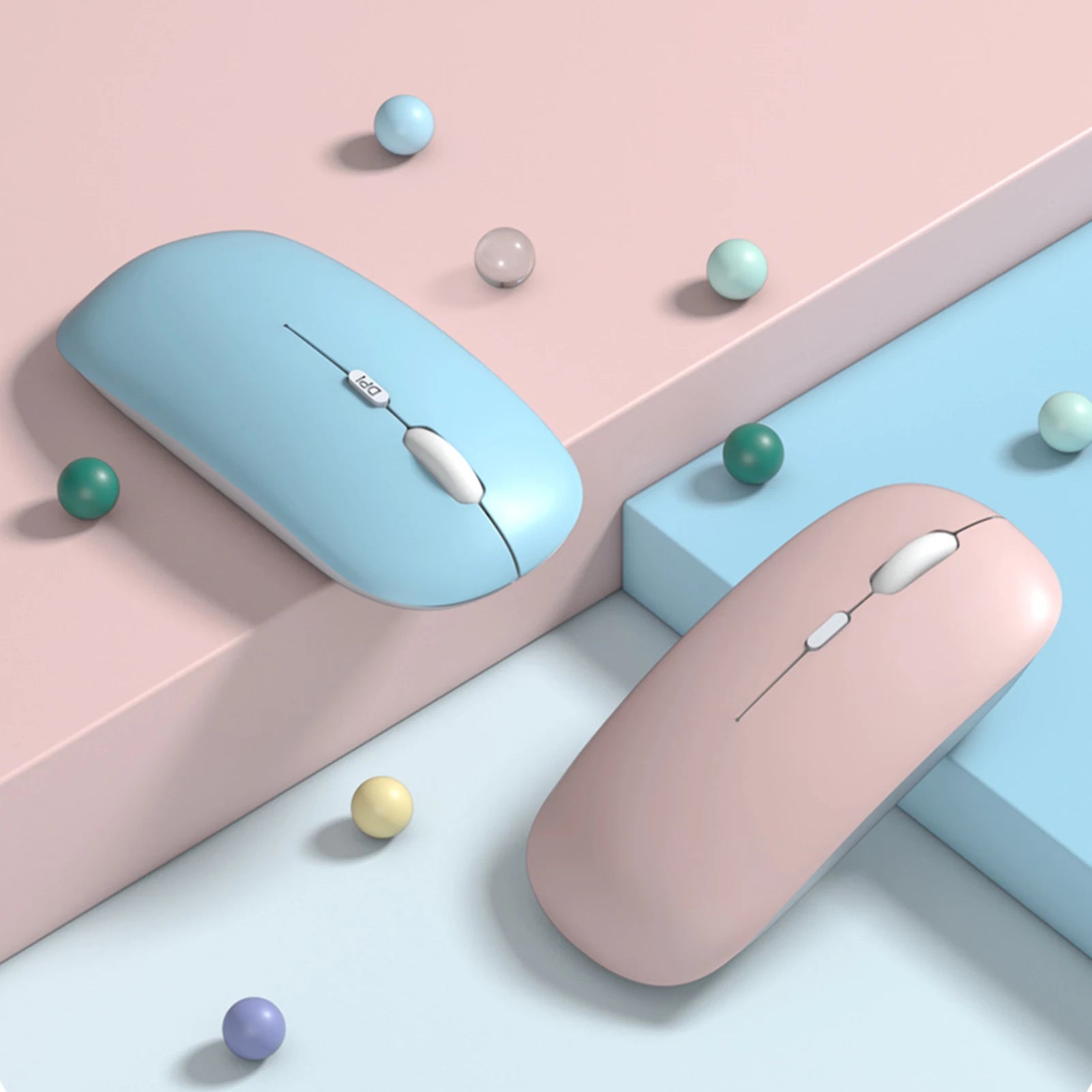 Portable Creative Mini Ultra Slim Cute Wireless Bluetooth Mouse 2.4G Receiver Laptop Gaming Mice PC 1000dpi Computer Accessories
