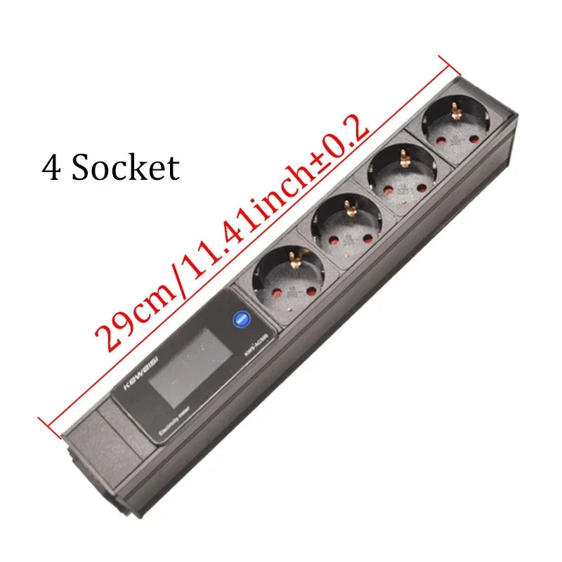 EU Power Strip Power Energy Volt Watt Kwh Meter 2/3/4/5/6/7/8/9/10/11Ways EU Socket extension electrica C14 interface