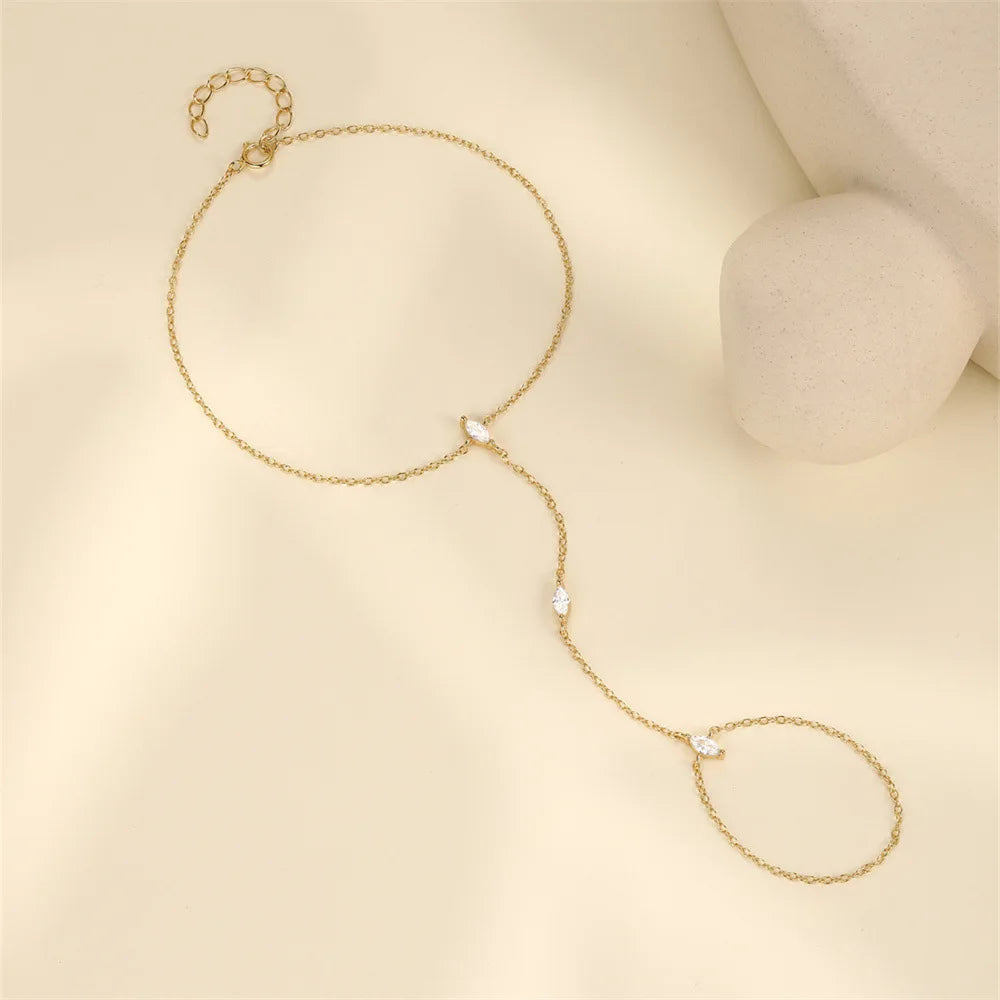 OEVAS Marquise Cut Moissanite Bracelets for Women S925 Silver Lab Diamonds Bracelets Fashion Ring Chain Fine Jewelry Wholesale