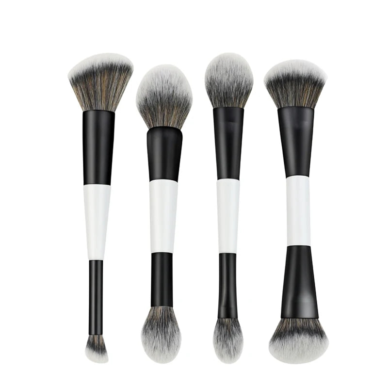 ✔Dual-Ended Foundation Face Brush Double-ended Powder Blush Contour And Eyeshadow Concealer Makeup Brushes
