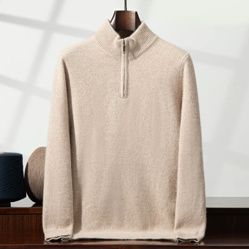 Autumn and Winter 100% Cashmere Men's Clothes Classic England Wind Solid Color Man Thicken Sweater Fashion Men Knitted Pullover