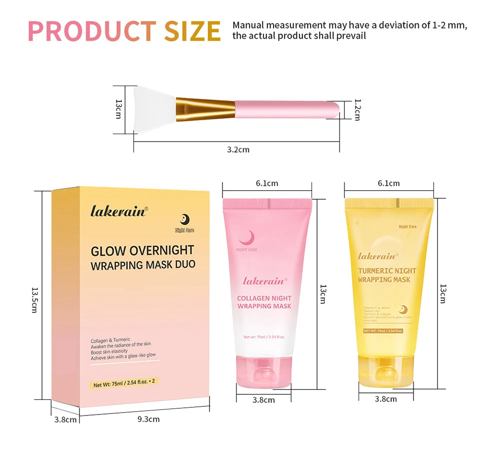 Korean Turmeric Collagen Bio Pack Night Mask Peel Off Sleeping Mask Anti-Aging Lifting Moisturizing Deep Repair Facial Skin Care