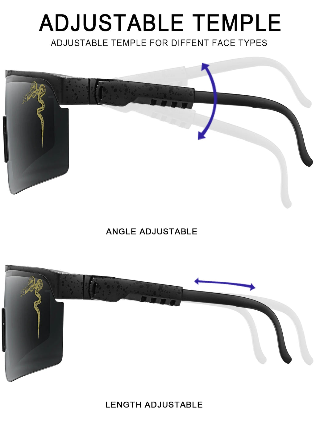 Men's Fashion Large Frame Cycling Sunglasses Fashionable Goggles with Random Dot Decoration for Outdoor Sports Hiking Fishing