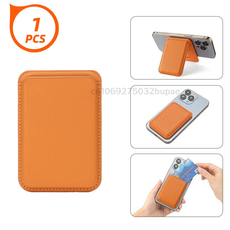 Thin Lightweight Magnetic Phone Card Holder Popsocket MagSafe Phone Wallet Magnetic Leather Card Holder for Travel Daily Commute