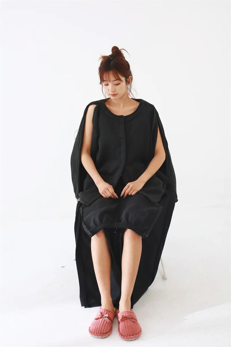 Easy Wear Care Pants for Elderly with Fall/Winter Thin Velvet Paralysis Bedridden Patients and Leg Fracture/Operation Recovery