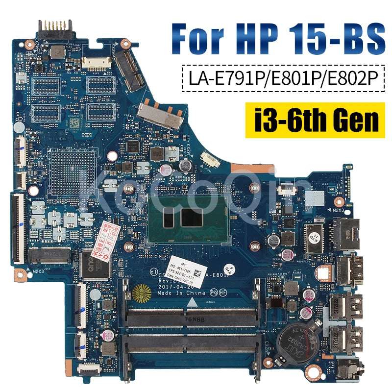 For HP 15-BS Notebook Mainboard LA-E791P LA-E801P LA-E802P Placa 924757-601 924750-001 i3i5i7 6/7/8th Laptop Motherboard Tested