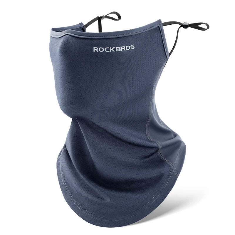 ROCKBROS Summer Ice Silk Cycling Face Mask Breathable Anti-UV  Bike Face Neck Cover Bandana MTB Road Sports Hanging Ear Scarf