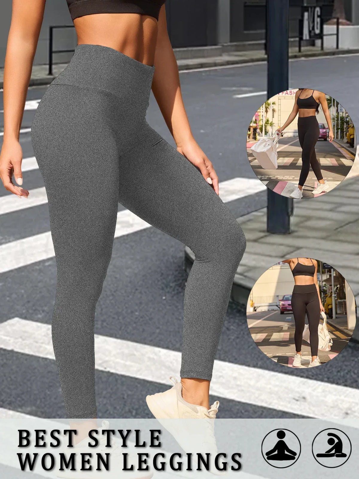 Women's Super Soft Leggings High Waisted Tummy Control No See Through Workout Yoga Running Athletic Push Up Gym Fitness Leggings