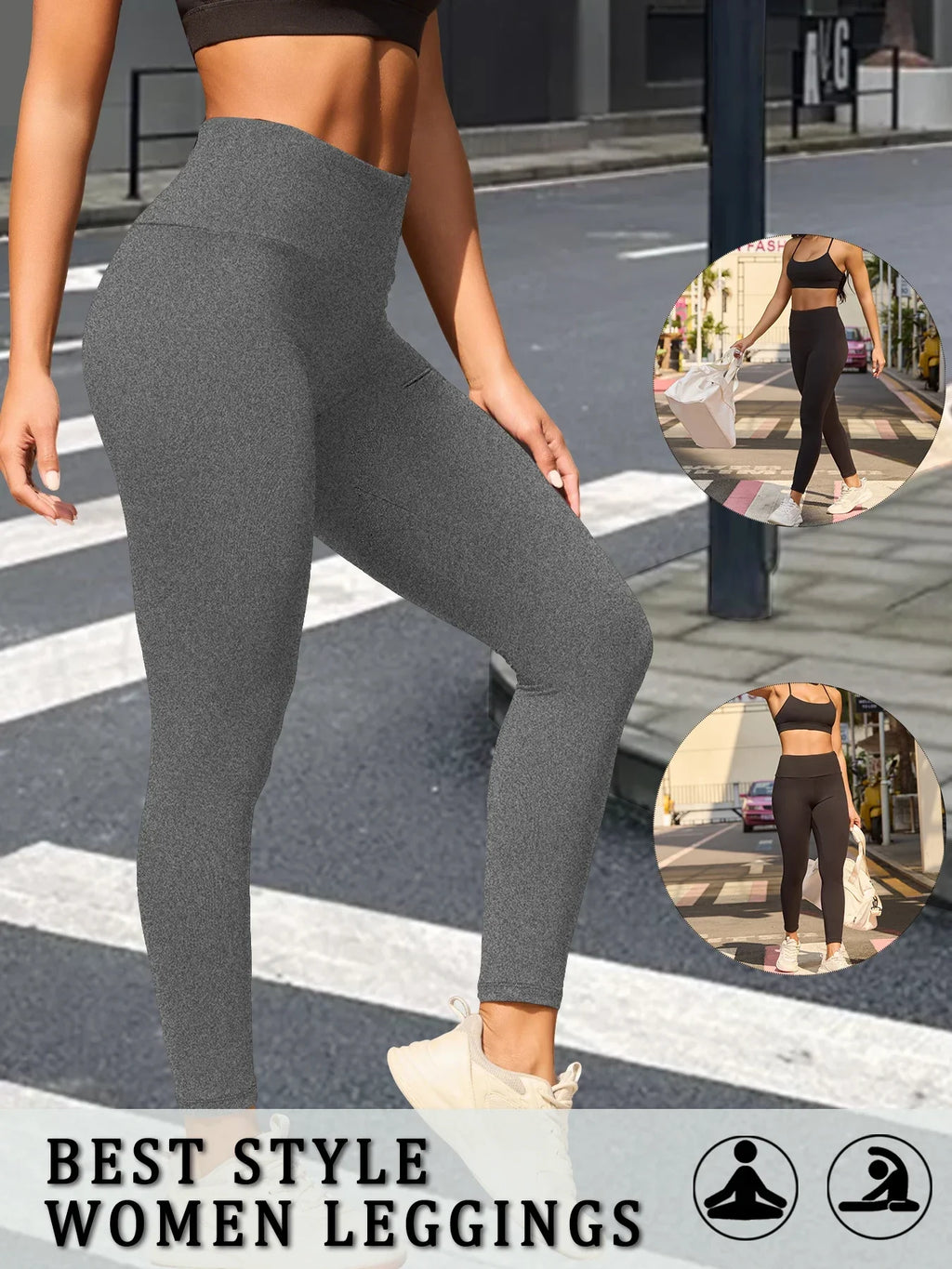 Women's Super Soft Leggings High Waisted Tummy Control No See Through Workout Yoga Running Athletic Push Up Gym Fitness Leggings