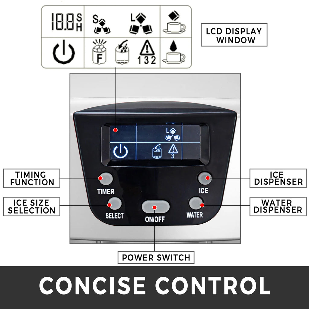 2-In-1 commercial ice maker 35kg/24h with electric water dispenser for outdoor home and hotel use