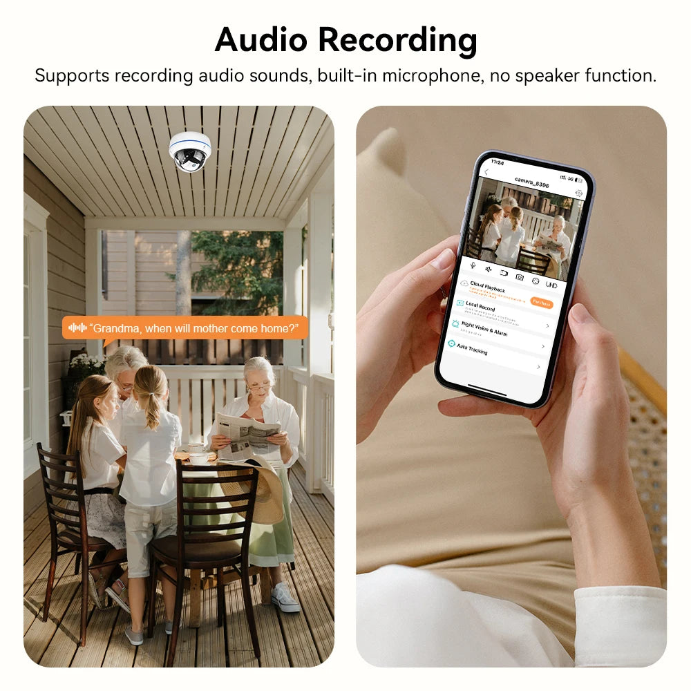 4K 8MP Ultra HD IP Camera Vandal-proof Waterproof Outdoor Dome Camera Nightvision nternal Audio Remote Access Xmeye Cloud H.265