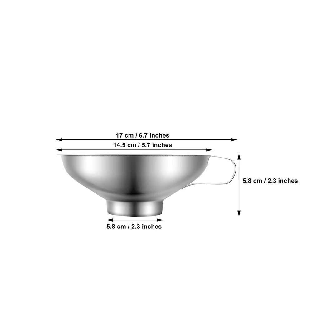 LMETJMA Canning Funnel Large Kitchen Metal Funnels For Filling Mason Jars Stainless Steel Wide Mouth Funnels Kitchen Gadgets