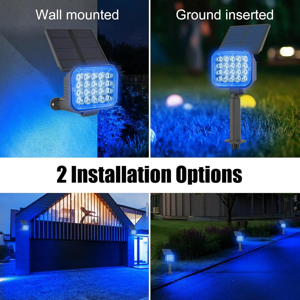 Solar LED Light Outdoor IP65 Waterproof Blue Light Solar Power Light Lawn Light For Garden Decor Solar Wall Light Outdoor