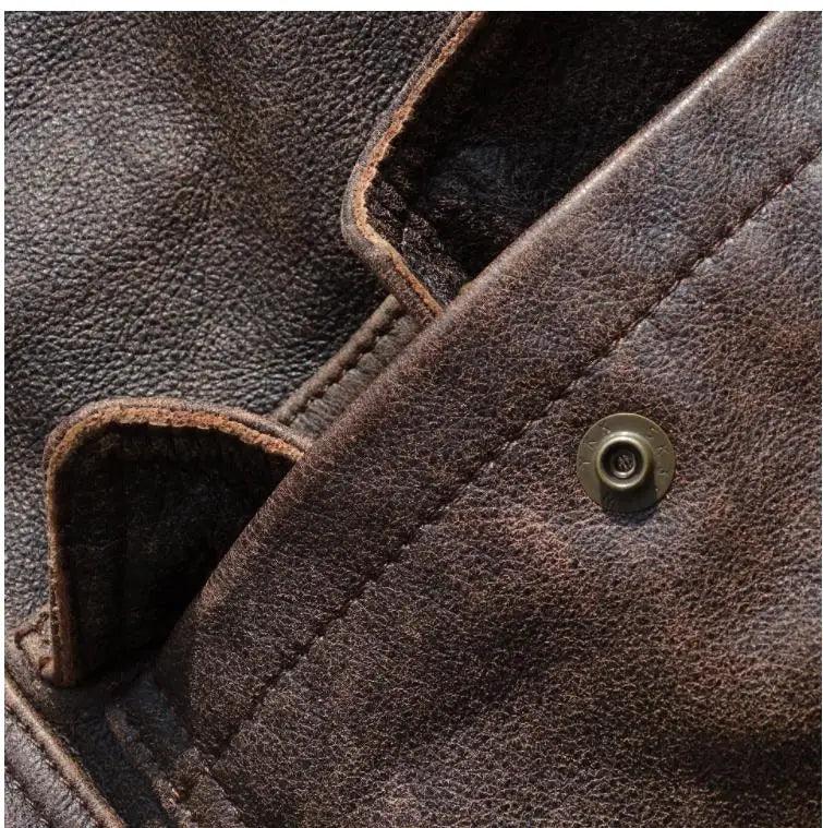CC Shop Top.Natural,US nubuck leather coat.Vintage brown style casual genuine cowhide jacket.Men quality Rider leather cloth.