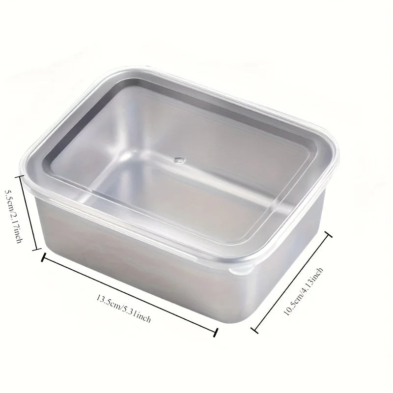 5pc Stainless Steel Food Storage Containers Set - Airtight BPA-Free Lunch Boxes for Meal Prep, Camping & Office, Dishwasher Safe