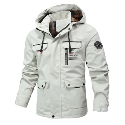 Autumn Men's Windbreaker Hooded Jacket Man Waterproof Outdoor Sports Soft Shell Coats Clothing Men Hiking Mountain Ski Jackets