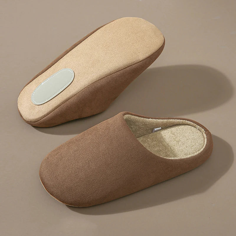Asgard Women Warm House Slippers Winter 2024 New Silent Flat Bedroom Slides Indoor Cozy Fur Women Cotton Shoes Men Fuzzy Slipper