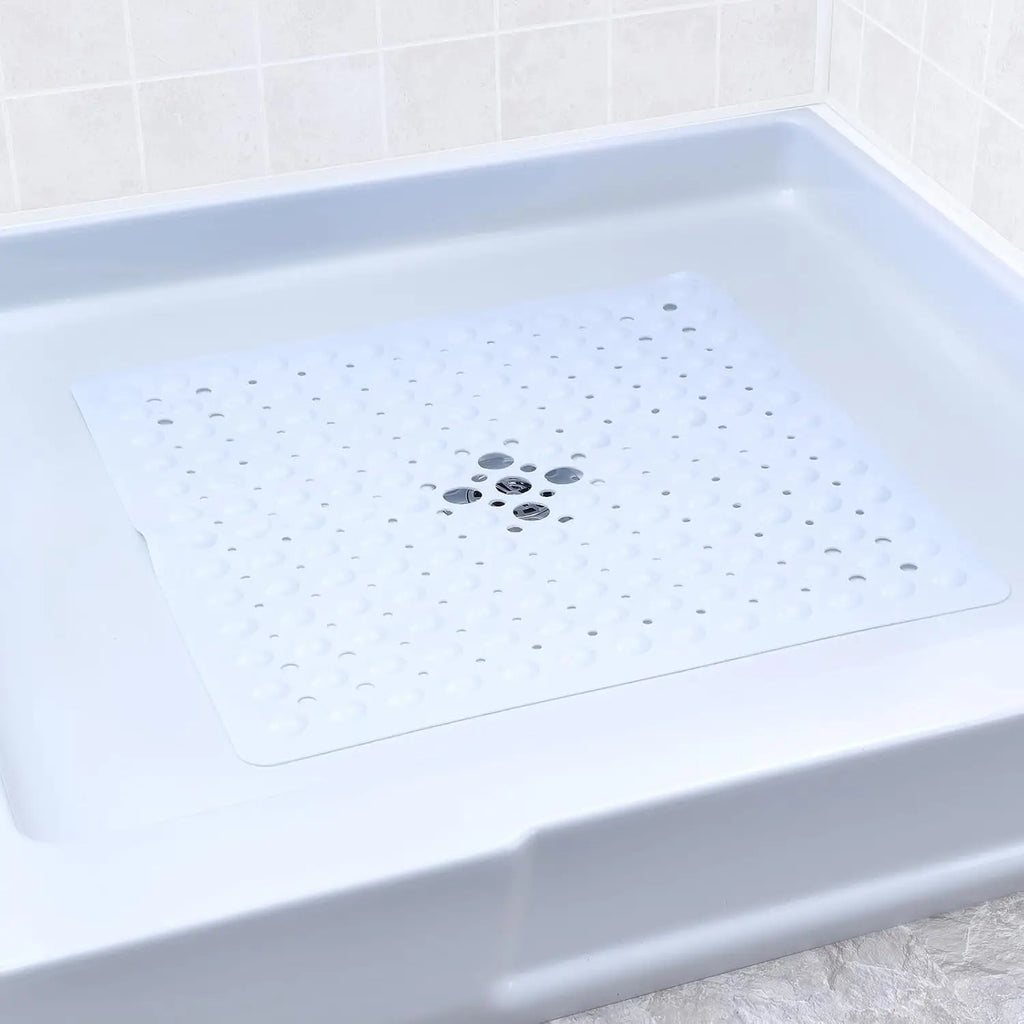 Square Shower Mat Bathtub Mat Non Slip 53x53cm, Square Bath Mat for Inside Shower Tub, Shower Stall Mats for Bathroom Floor