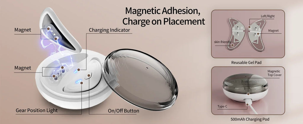 EMS Facial Eye Beauty Device With Gel Patches Red Light Eye Firming Massage For Eye Care Reducing Eye Bags Dark Circles
