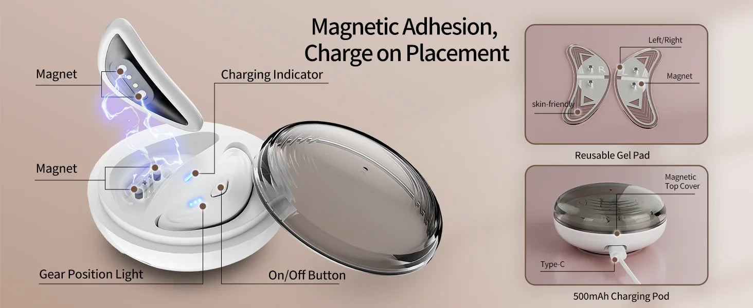 EMS Facial Eye Beauty Device With Gel Patches Red Light Eye Firming Massage For Eye Care Reducing Eye Bags Dark Circles