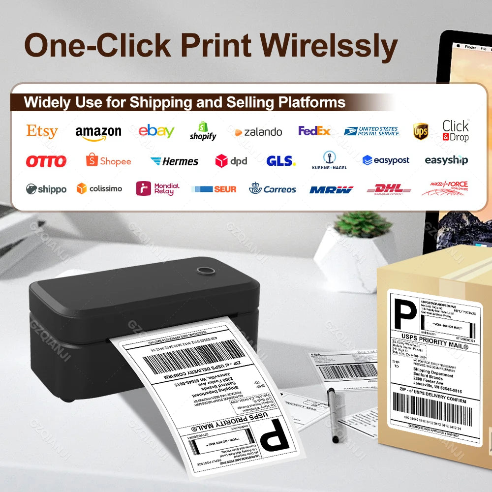 4inch 110mm Marklife X4 Bluetooth Thermal Label Printer Wireless Shipping Express Maker Compatible with iPhone Android Windows